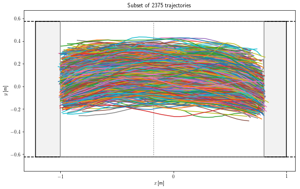 Trajectory portrait from a subset of the diluted pedestrian dynamics dataset